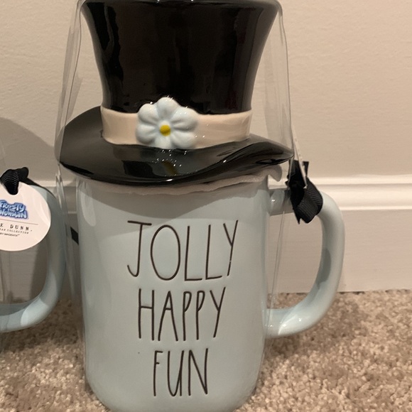 Rae Dunn JOLLY HAPPY FUN black hat topper mug - Picture 2 of 3